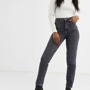 TopShop Black Distressed Mom Jeans Size T36